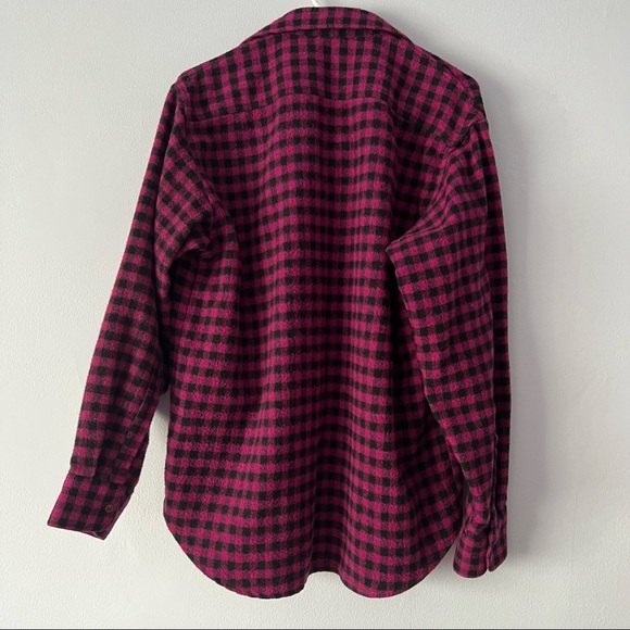 Benelton Made in Italy Checkered Shacket Pink Black - Picture 5 of 14